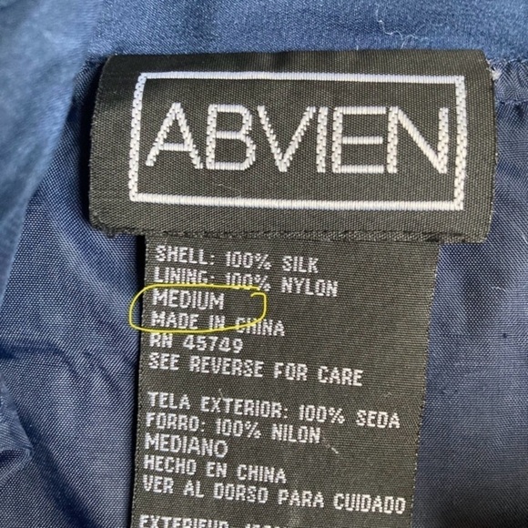 Vintage 90s Silk Bomber Windbreaker Jacket Navy Gold Leaf Print Gorpcore Sz M - Picture 15 of 16